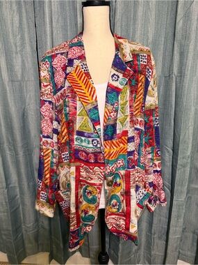 Vintage Danielle B Vibrant Multicolor Blazer